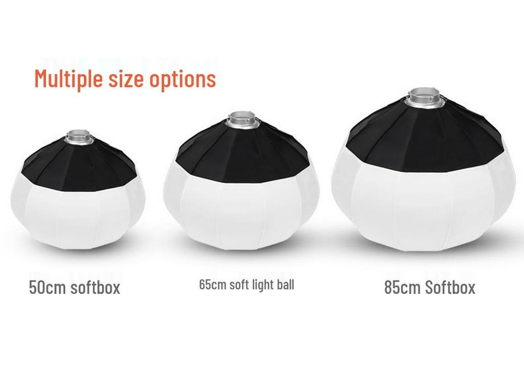85cm Quick-Install Portable Spherical Softbox for Live Streaming and Studio Portrait Lighting