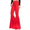 High-Waist Elastic Waistband Control Tummy Hip Lifting Lady Trousers Skinny Breathable Women Solid Color Sports Mermaid Flared Pants Streetwear
