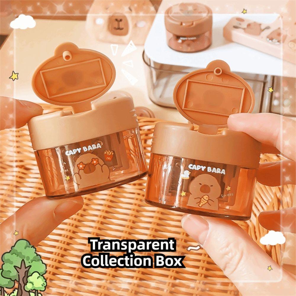 4Pcs Flip-Top Pencil Sharpener Portable Capybara Sharpener  Elementary School