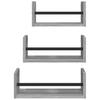 3 piece wall shelf set with bars grey Sonoma engineered wood