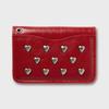 Heart Rivet Card Holder - Red