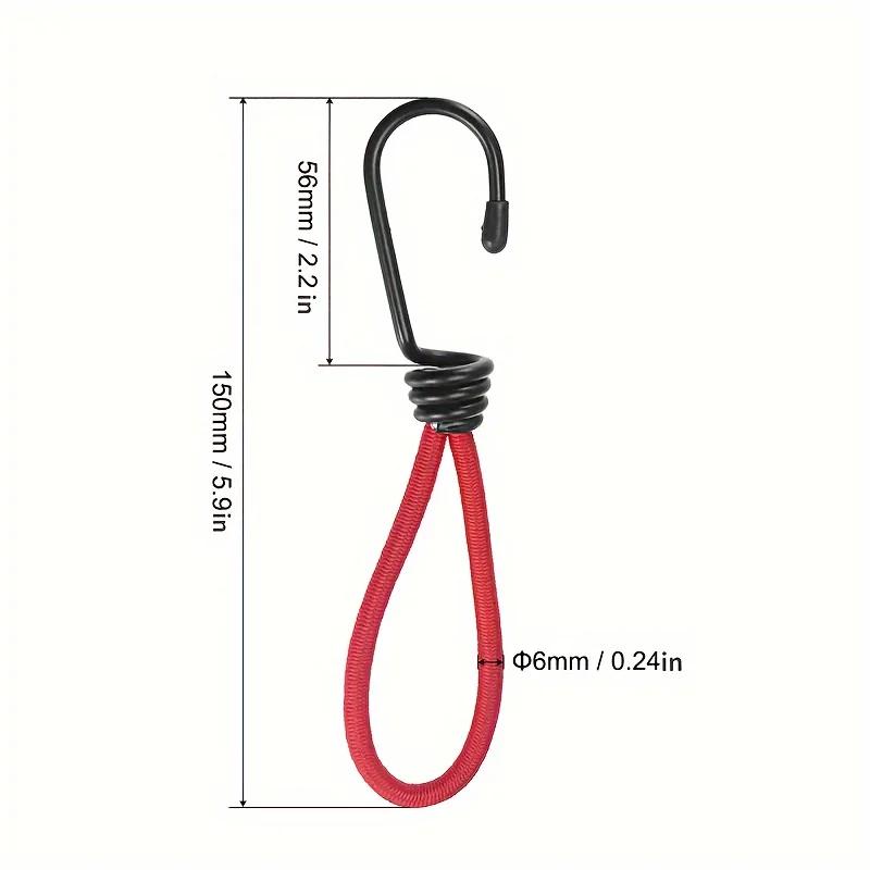 Outdoor Camping Tent Elastic Rope Buckle Bungee Rope Set with Hooks Suitable for Fixing Tar Tent Canopy Boat Hiking Accessories