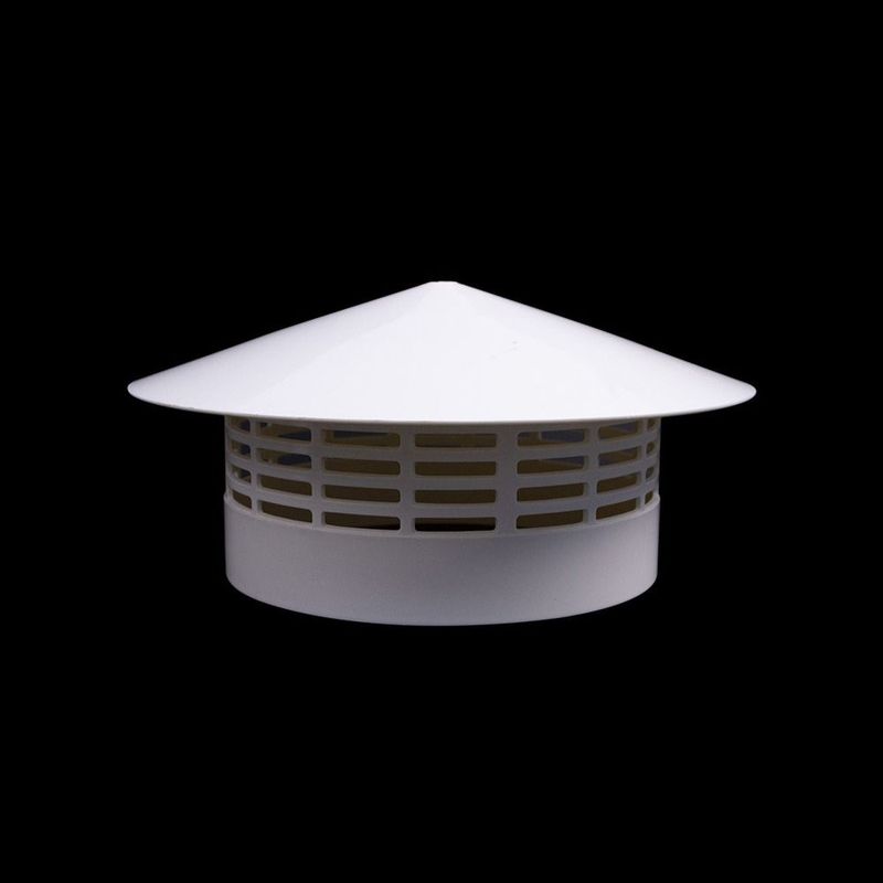 Langlebige 75-200mm Belüftete Regenhaube PVC Außenwand Luftauslass Rauchabzugshaube Dachkanalentlüftung Kamine