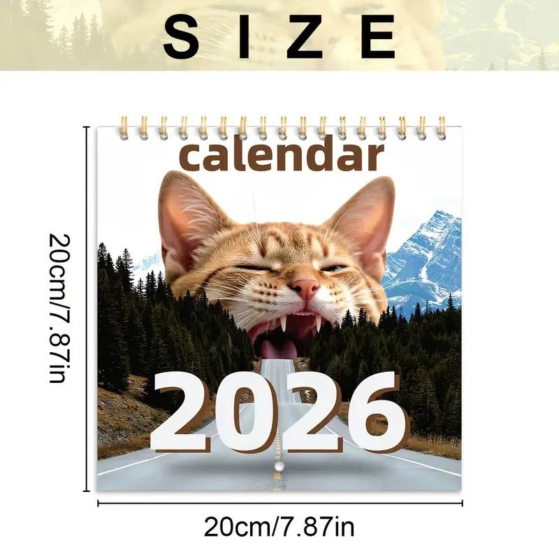 2026Cat Calendar Cute Cat Calendar Fun Family Planner Monthly Holiday Plan Reminder Planning Tool Suitable for Bedroom and Study