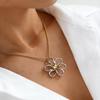 Stainless Steel Hollowed Out Daisy Necklaces for Women Ladies Minimalist Niche Design Pendant Necklaces Vacation Jewelry Gifts