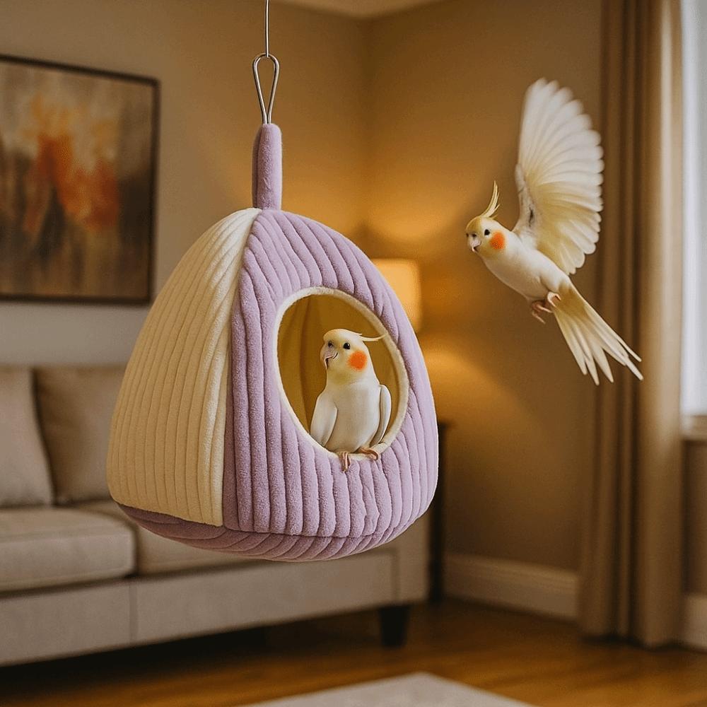 Pet Supplies Thickened Warm Parrot Nest Soft Comfortable Bird House Fleece-lined Washable Bird Hanging Hammock Autumn Winter