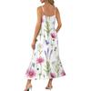 Damen Long Beach Casual Elegant Spaghettiträger Maxikleid Floral Low-Key Fließendes Bohemian Kleid