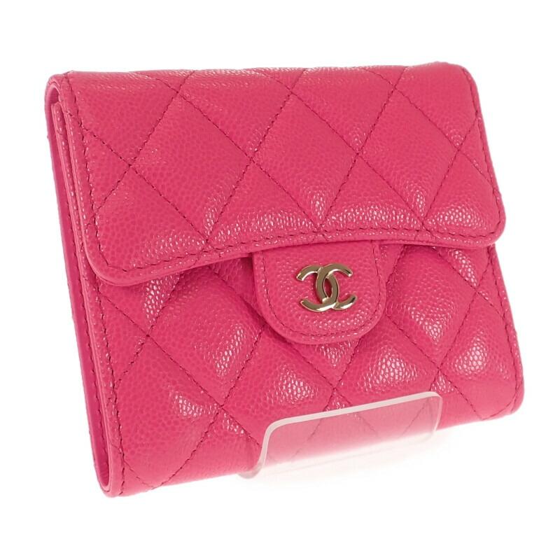 CHANEL  AP0231 Bifold Wallet Fusha pink Women