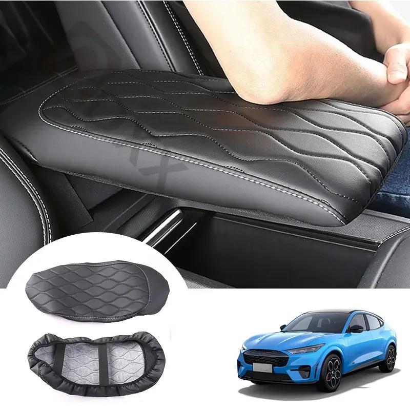 Center Console Armrest Cover PU Leather Anti-scratch Waterproof Car Armrest Cover For Ford Mustang Mach-E Accessories