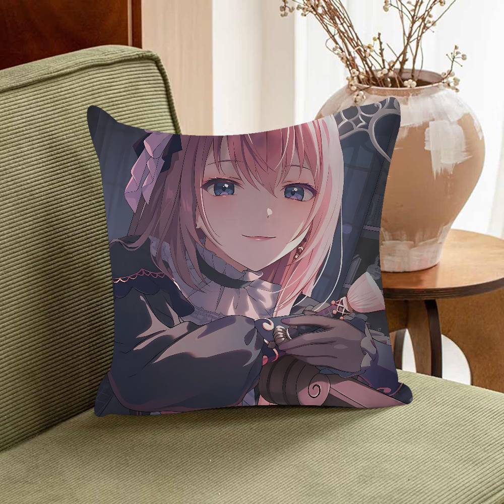 M-Megurine Luka Office Cushion Pillowcase Car Cushion Cover45X45CM Lumbar Pillowcase Sofa Pillowcover