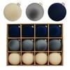 12 Pcs Velvet Christmas Ball Ornaments 2.4 Inches Flocked Shatterproof Plastic Balls Xmas Tree Hanging Decorations for Holiday Party Home Decor