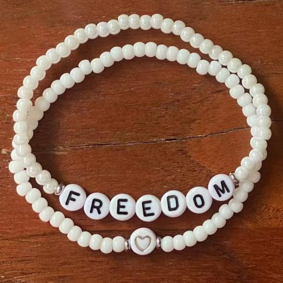 Freedom Bracelets Beaded Memorial Wristband Elastic Turning Point Patriotic Bracelets for Men Women Kids Commemorative Events