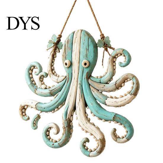 Cordless Wall Lighting Coastal Fish Pendant with Light, Fish/Turtle/Jellyfish/Dolphin/Octopus/Whale Shape, Resin Ocean Bedroom Bedside Light