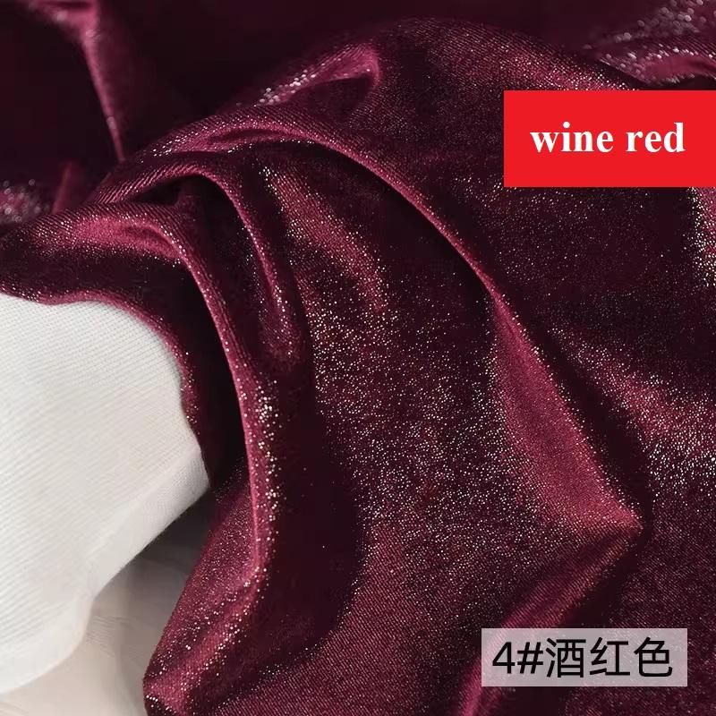 Glitter Velvet Fabric Soft Stretchy Cloth, Shimmer and Shine with Metallic Sparkle, Perfect for Dressmaking Costumes Upholstery