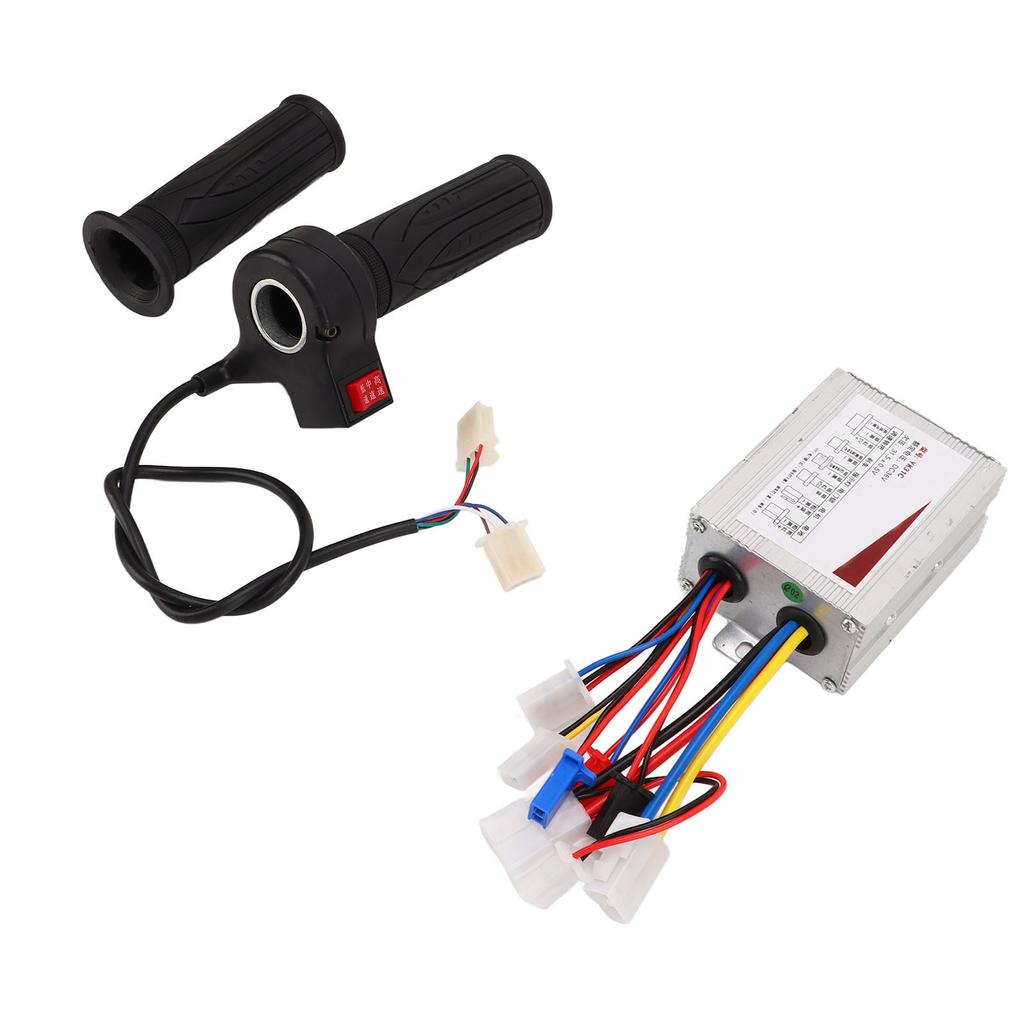 36V 500W Brushed Controller and Long Line 3 Speed Throttle Twist Grip Set for Electric Bicycles