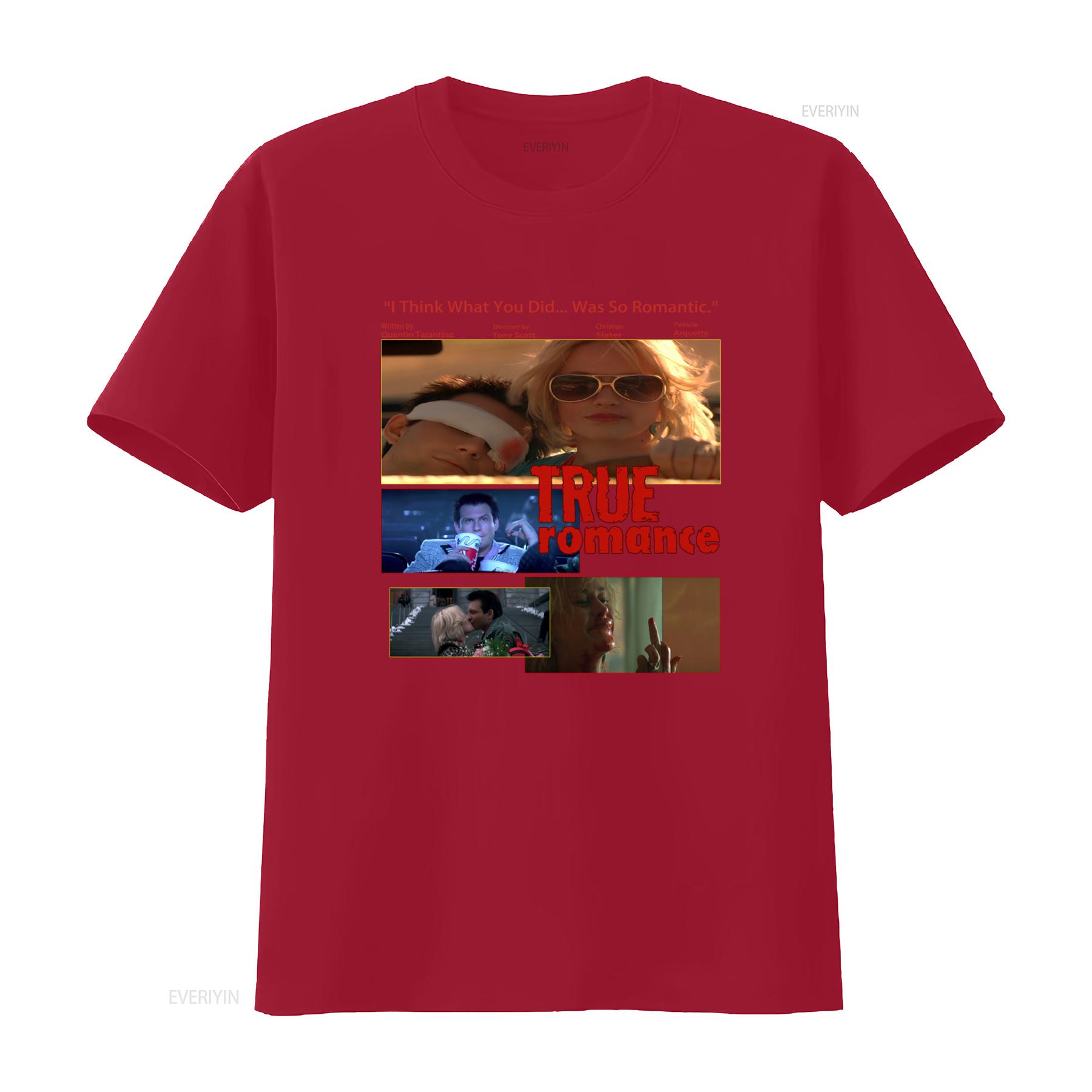 True Romance Movie T Shirt For Quentin Tarantino Fans Classic Film Lovers Perfect 90s Action Birthday Present vintage Washed S