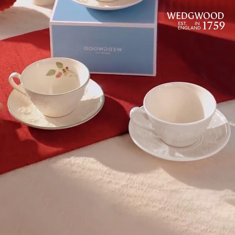 Wedgwood Happy Holiday Raspberry Teacup and Saucer Set