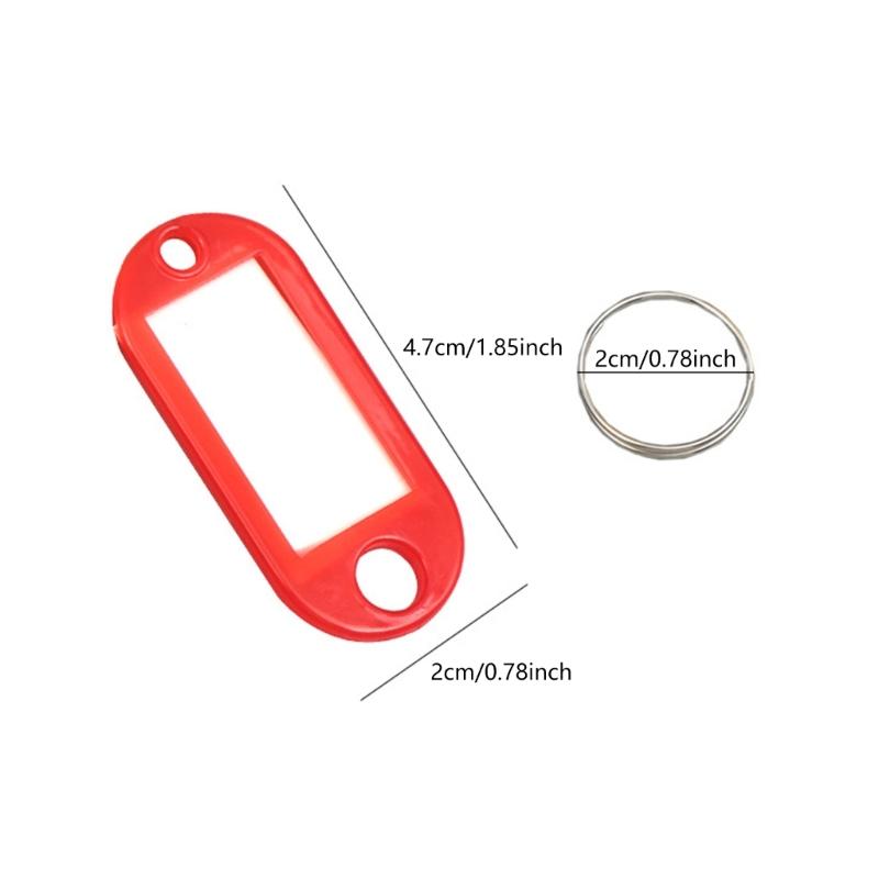 50 ks štítků na klíčenku, přívěsků na klíče s kroužky, štítků na klíče, štítků na zavazadla pro cestování, kancelář a identifikaci studentských předmětů