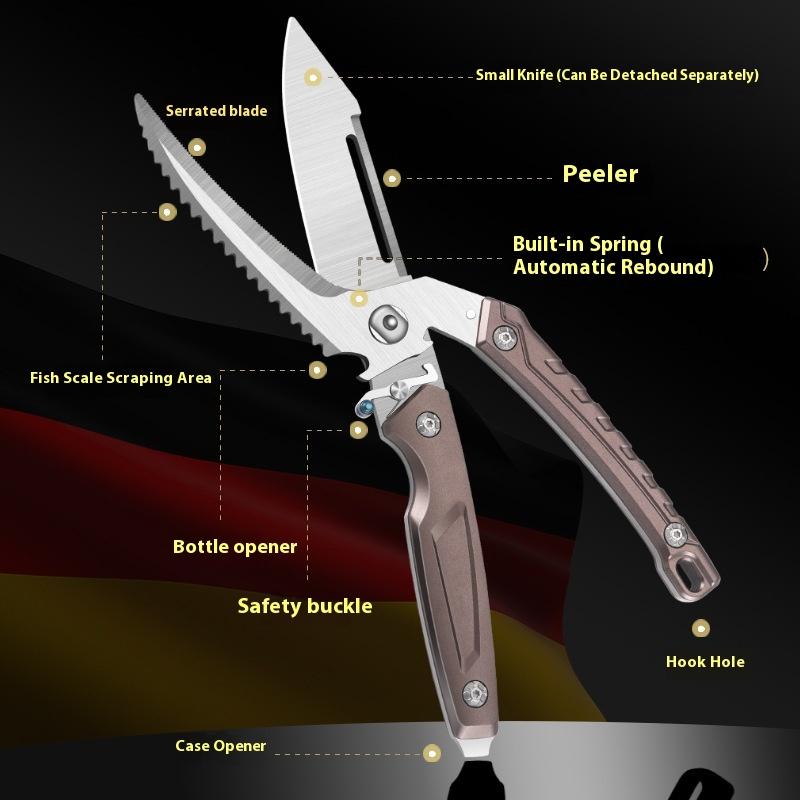 Household Multi-functional Chicken Bone Scissors Stainless Steel Kitchen Food Scissors