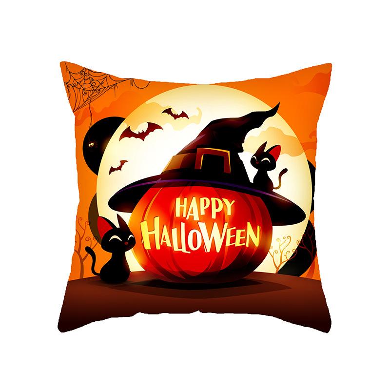 

Подушка для украшения на Хэллоуин Тыква Замок Смешная наволочка Украшение для гостиной Диванная подушка Подушка для изголовья кровати Комбинация 45*45cm