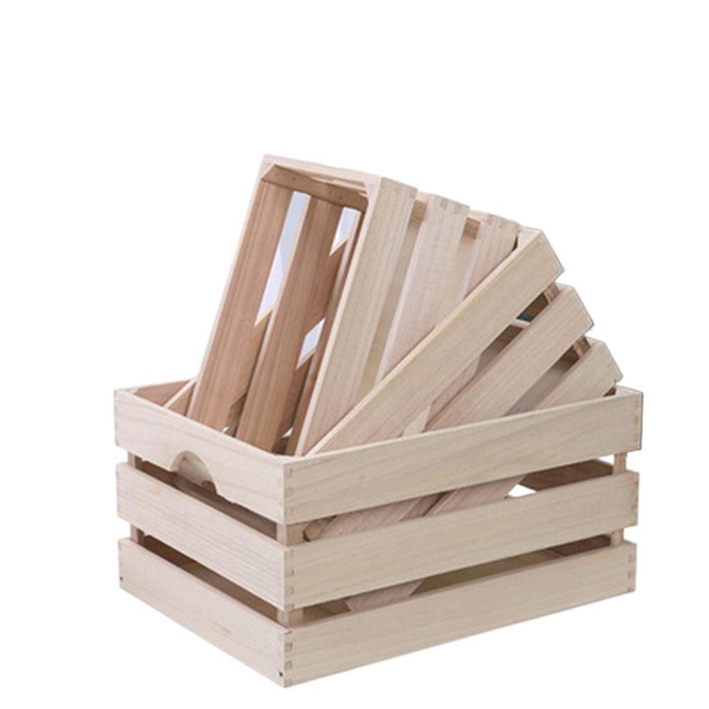 Handcrafted Storage Boxes Handle Storage Container Wood Nesting Storage Crates Office