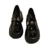 Thick-soled one-pedal lazy shoes, small man increases height, small leather shoes, women's autumn Mary Jane leather shoes