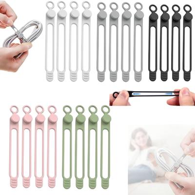 Data Cable Organizer, 2026 Upgrade Silicone Headphone Organizer, Silicone Cable Ties Reusable Cable Management Organizer Multipurpose Elastic Cord