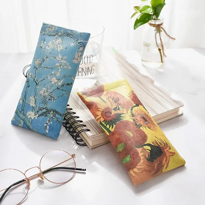1PC Floral Print Anti Pressure Storage Bag Eyewear Protector Oil Painting Portable Glasses Case Box Storage Bag Sunglasses Box
