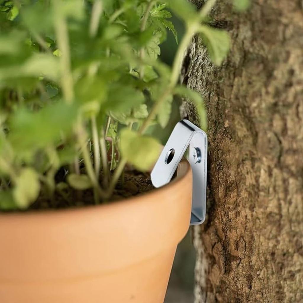 12 buc. Cleme pentru ghiveci de flori Agățătoare pentru ghiveci de teracotă Agățătoare de fier pentru ghiveci Cârlig de perete cu șuruburi Susțin ghivece de lut de perete, Agățat pe peretele copacului pentru plante de grădină exterioară