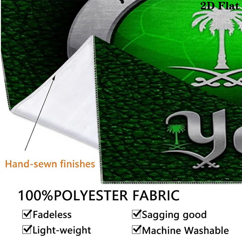 Saudi Football Crest Custom Name Wall Tapestry Aesthetic Wall Hanging Printed Fabric Blanket Decorative Tapestries For Bedroom Living Room Home Decor