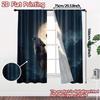2pcs, 2D FLAT PRINTING Curtains (Without Rod) Lunar Harmony Light Filtering Modern Curtains Durable 100% Polyester Fabric