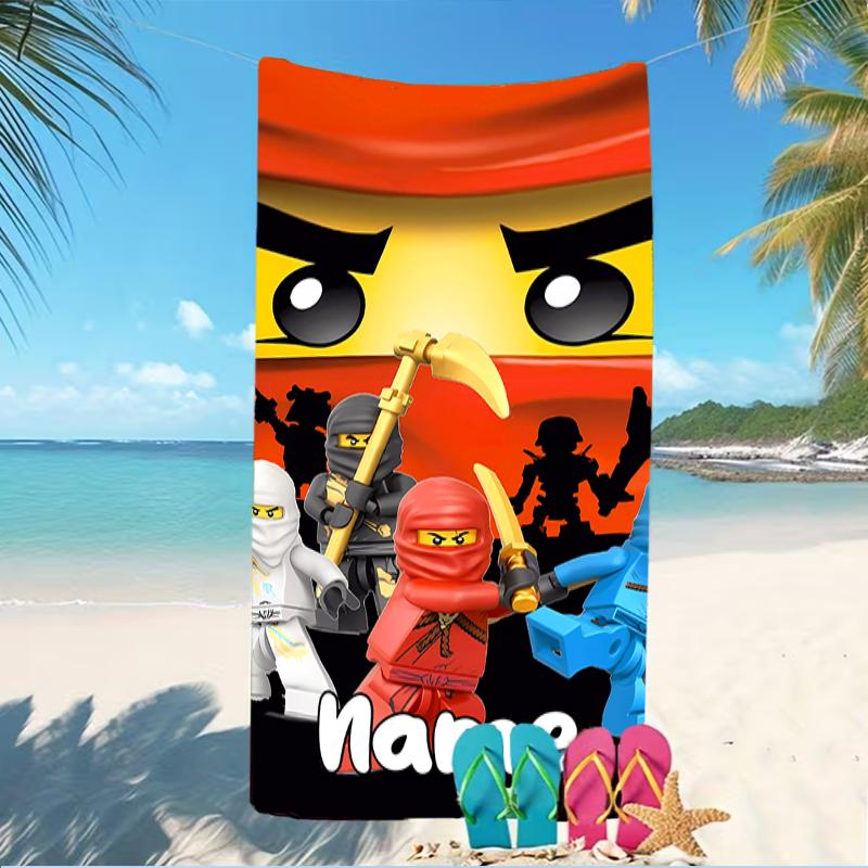 Customizable personalized beach towels Lego Ninjago themed designs.Suitable for the beach, yoga, sports;ideal as beach accessories