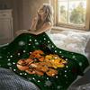 Xmas Dachshund Collage Flannel Blanket Warm Soft Halloween Christmas Decorative Couch Warm Cozy All-Season Gift