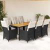 VidaXL 9-piece Garden Dining Set Cushions Black Wicker, Outdoor Dining Set, Furniture of 3276860
