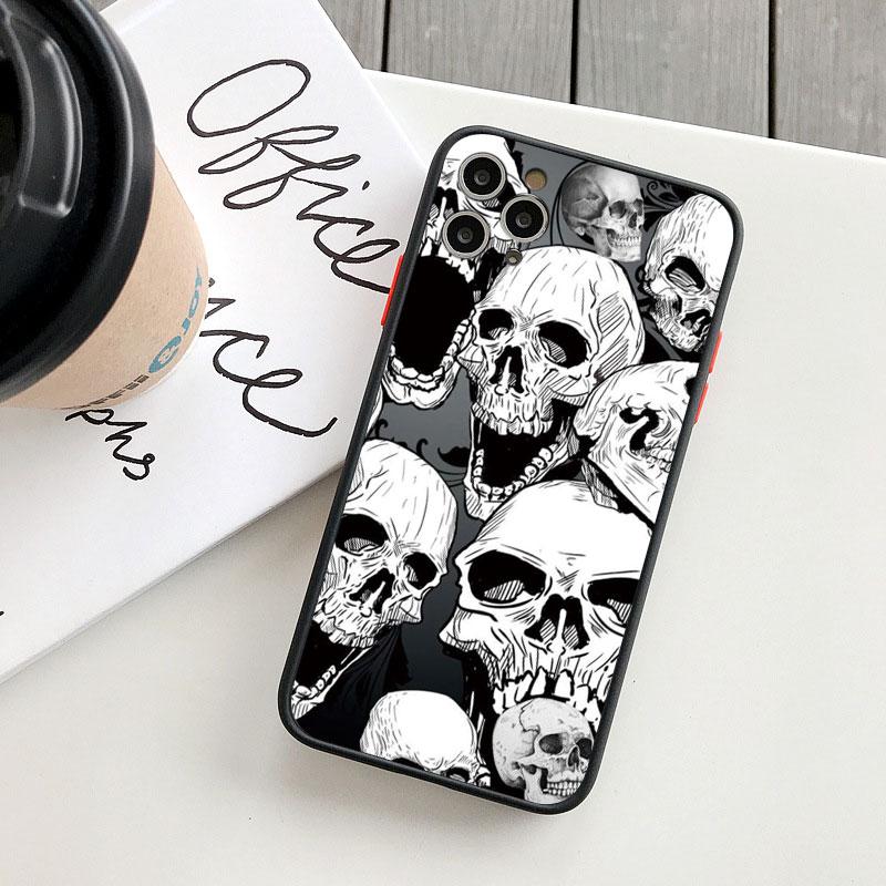 Fashin Skeleton Skull Phone Case For iPhone 16 15 12 13 Mini 11 14 Plus Pro MAX 7 8 Plus SE 2020 XR X XS Shockproof Back Cover