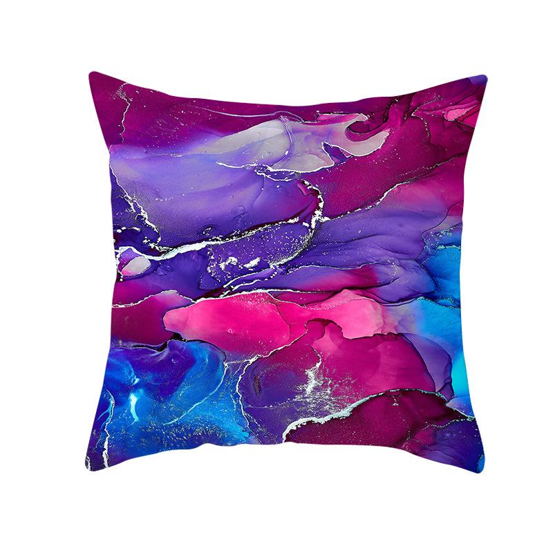 Nordic Marble Pattern Gold Edge Printed Peach Skin Pillow Cover Watercolor Ink Pattern Home Bedroom Pillow Cushion Cover