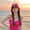 New Korean Version with Big Head and Small Face  Baseball Cap with Wide Brim and Versatile Sports Letter Baseball Cap