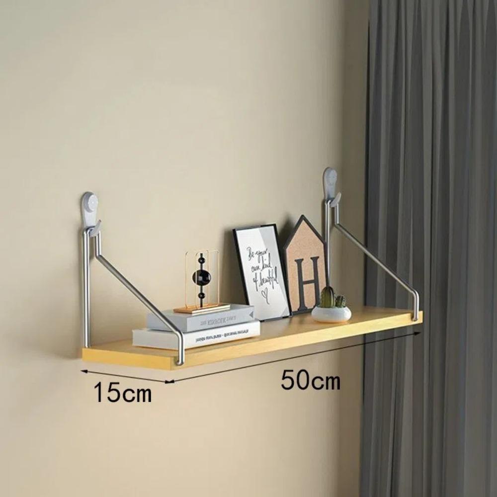 Wood Floating Shelf 30/40/50cm Wall Bookshelf Versatile Wall Storage Rack  Bathroom Room