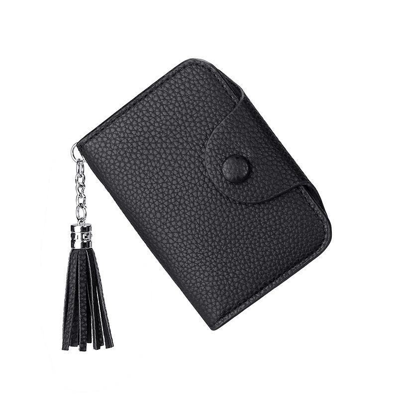 

Женский кошелек для карт, Маленький и изысканный для хранения, Кошелек для карт, Держатель для карт на несколько карт, Водительское удостоверение, Обложка для банковских карт большой вместимости, ID-кошелек. чёрный