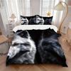 3pcs Wolf Eyes Bedding Set Down Comforter Cover and Pillowcases, Suitable for All Seasons(No Insert)-0729077