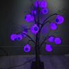 Halloween Eyeball Tree LED Light with Black Leaves Tabletop Ornament for Indoor Halloween Party Home Haunted House Spooky Festival Decor