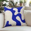 Blue Swirls Minimalist Square Jacquard Pillow Cover for Sofa Office Waist Cushion Cover Home Decorative Pillowcase