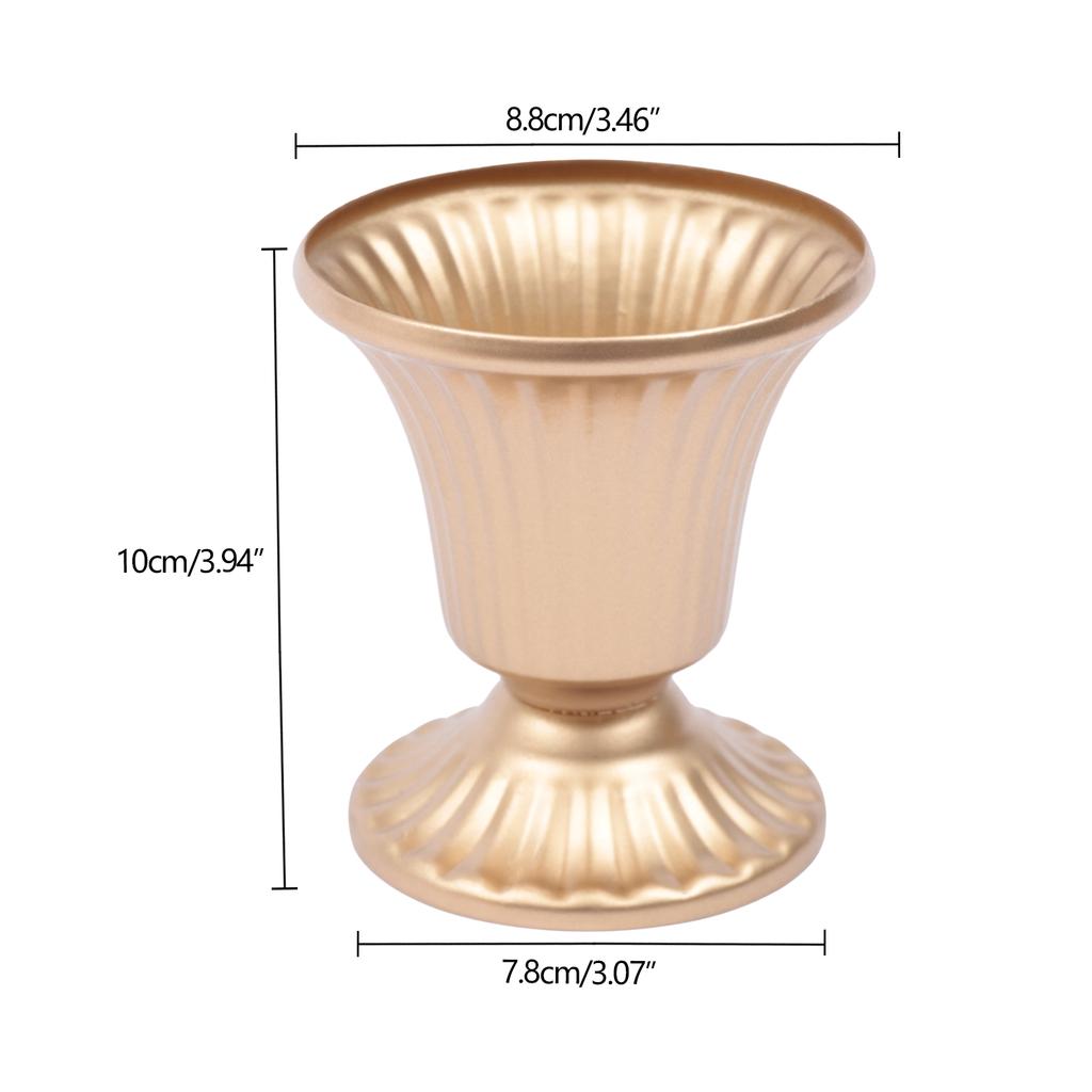 10 Pcs Antique Gold Wedding Vases Set,Iron Centerpiece Holders for Floral Arrangements, Party Home Decor