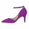 Women's 80mm Velvet Toe Ankle Strap D‘orsay Pumps High Heels Pump Party Wedding Dress Shoes Shoe