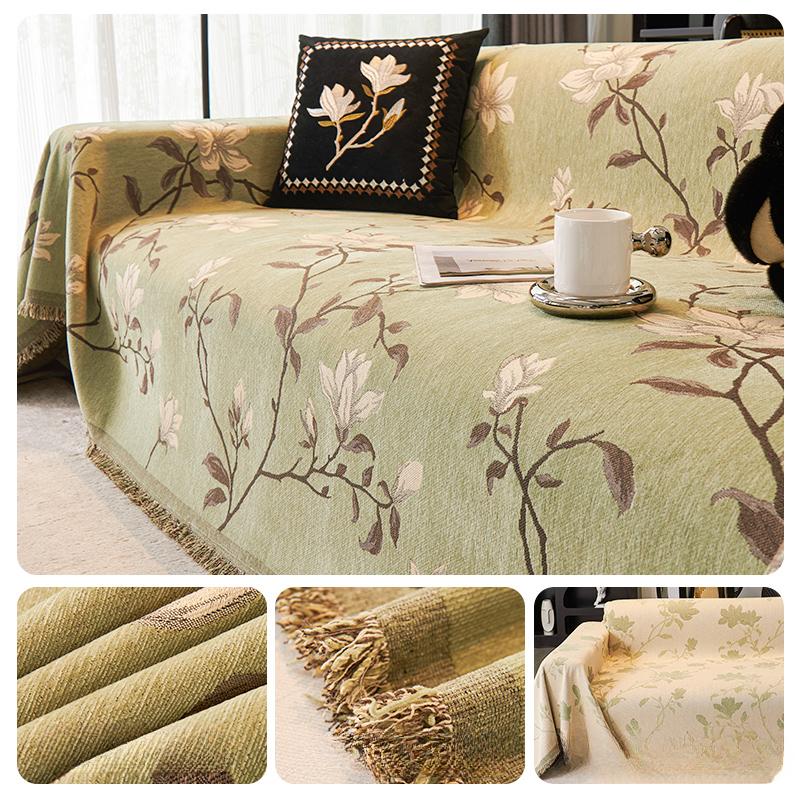 Chenille Sofabezugtuch im nordischen Stil, Universell für alle Jahreszeiten, Hochwertig, Kratzfest für Katzen, Rutschfest, Mehrzweck-Überdecke, Einteilig
