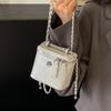 Trendy Versatile Chain Shoulder Bag For Women Chic Mini Box Design In Black