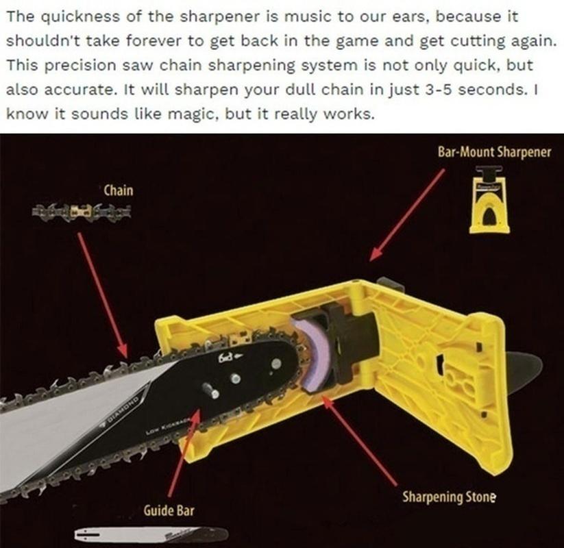 Přenosná ostřička zubů motorové pily Ostřete řetěz motorové pily s montáží na lištu Rychlé broušení Ostření Řetěz motorové pily Dřevoobráběcí nástroje
