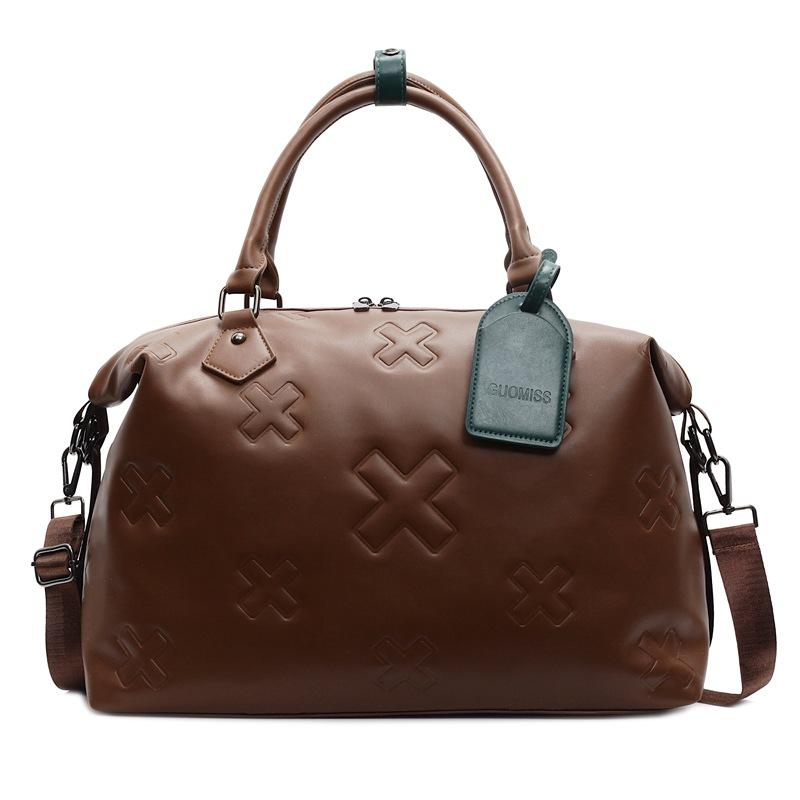 Новая мягкая кожаная сумка для фитнеса женская ручная кладь сумка ручная кладь мода out большая вместимость разделение сухого и влажного дорожная сумка коричневый