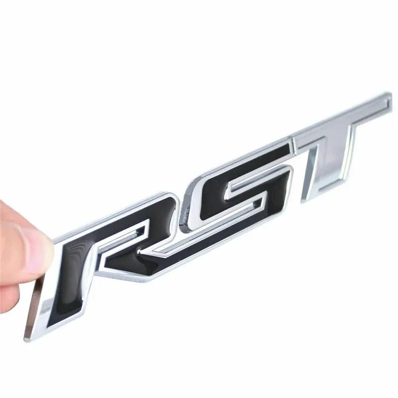Metal RST Logo Car Front Grille Emblem Auto Trunk Sticker for Chevrolet Camaro Cavalier Onix Cruze Aveo Silverado la2