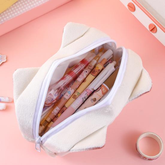 Funny French Bread Cat Pencil Case Kawaii Plush Pen Bag for Students Creative Novelty Desk Stationery Pouch Organizer